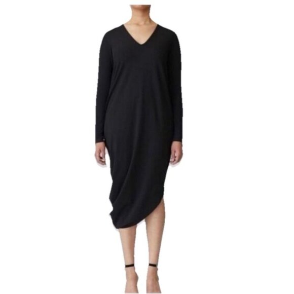 Universal Standard Iconic Geneva Sheath Midi Dress Minimalist Black Size 3XS - Picture 1 of 8